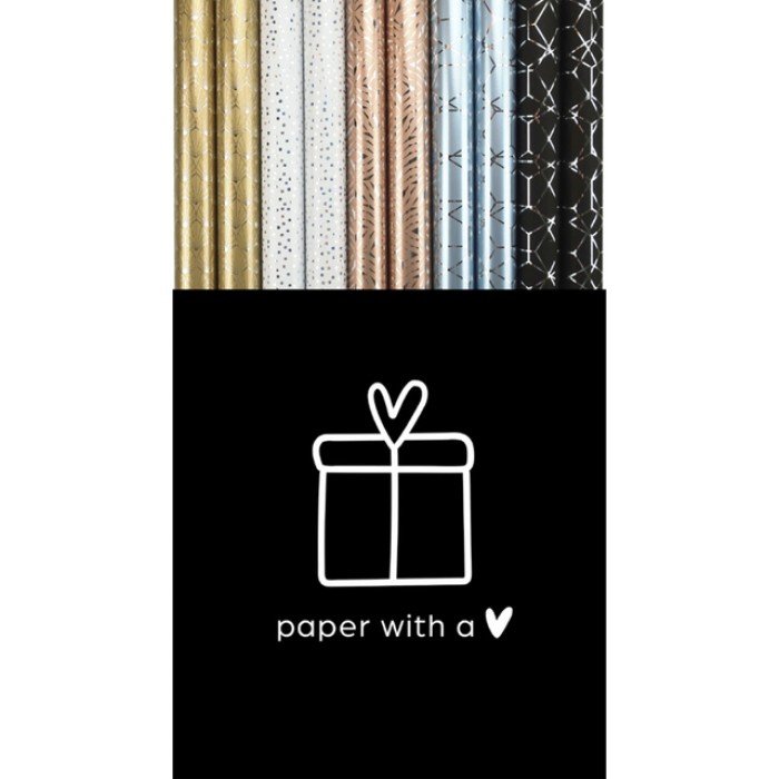 Inpakpapier Fancy vintage 150x70cm assorti