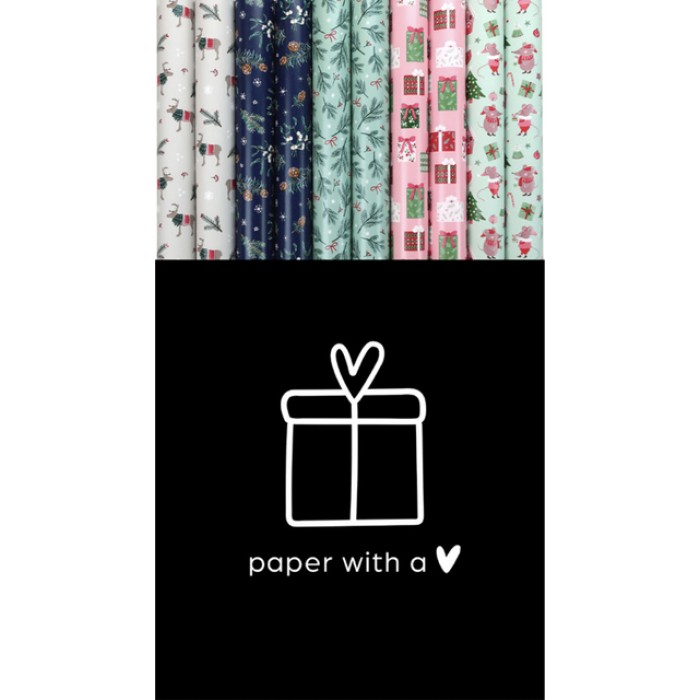 Inpakpapier Winter Wonders 200x70cm assorti