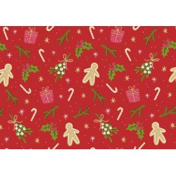 Apparaatrol Gingerbreadman rood 200mx50cm