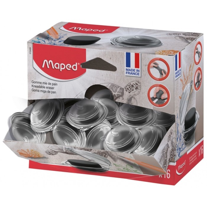 Kneedgum Maped display à 16 stuks zwart