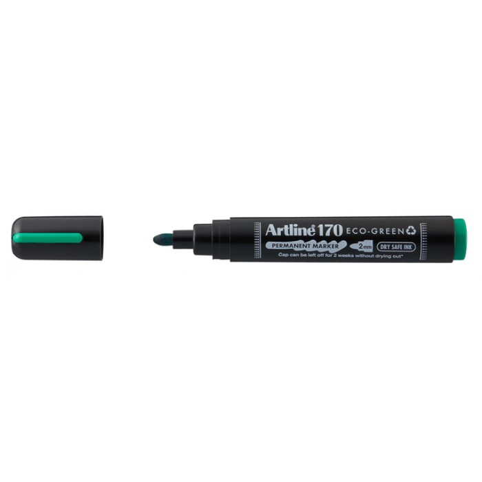 Permanent marker Artline 170 Dry Safe Eco rond medium groen