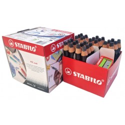 Whiteboardpotlood STABILO MARKdry incl 2 slijpers zwart classpack 30st