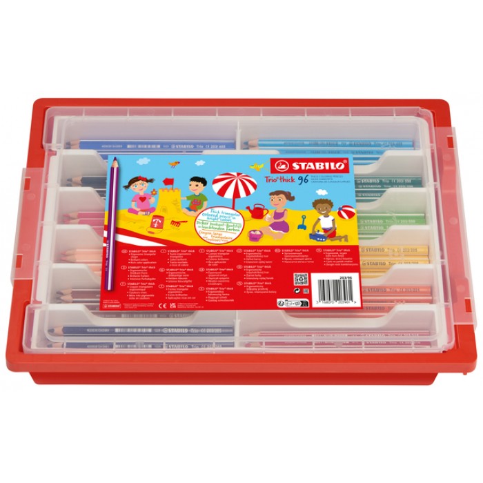 Kleurpotloden STABILO 203 Trio dik assorti classpack à 96 stuks