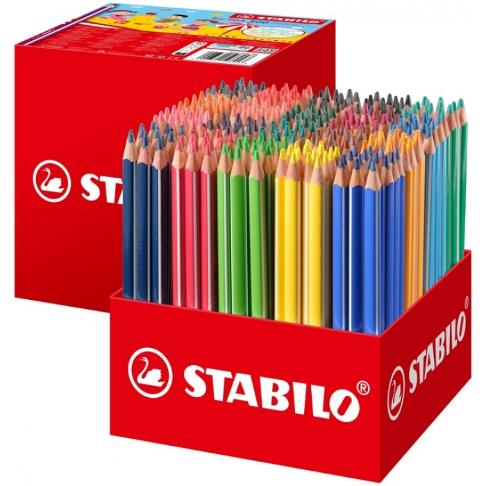 Kleurpotloden STABILO 203 Trio dik assorti classpack &agrave; 300 stuks
