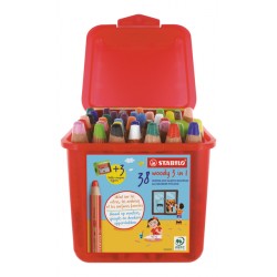 Kleurpotloden STABILO 882 woody 3 in 1 incl 3 slijpers classpack 38st