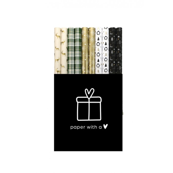 Inpakpapier Winter Glow 200x70cm assorti