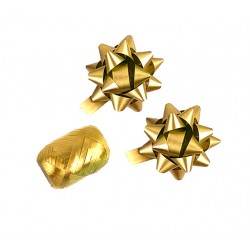 Cadeaulint Polyband en 2 rozetten goud