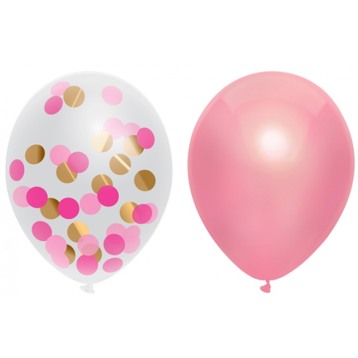 Ballon Haza prinses pink &Oslash;30cm 6 stuks