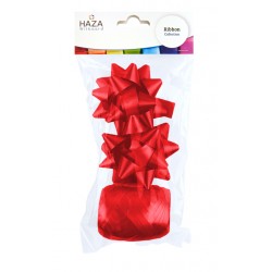 Cadeaulint Haza polyband en 2 rozetten rood