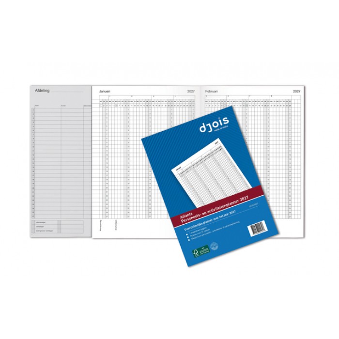Jaarplanner 2027 Djois personeel- en activiteitenplanner