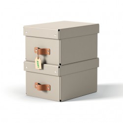 Opbergdoos Leitz Puro deksel 7 liter set van 2 beige