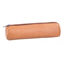 Pennenetui Oxford 22x6cm leer rond naturel