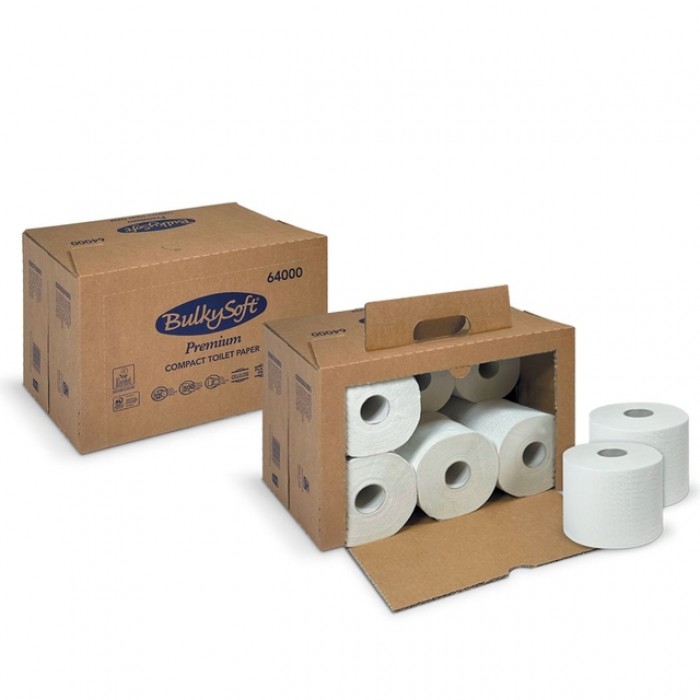 Toiletpapier BulkySoft Premium 2-laags 12x500 vel wit 64000