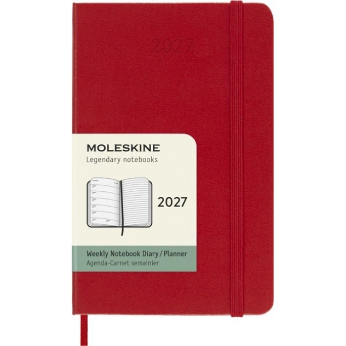 Agenda 2027 Moleskine 12M Planner Weekly 7dagen/1pagina pocket hc scarlet red