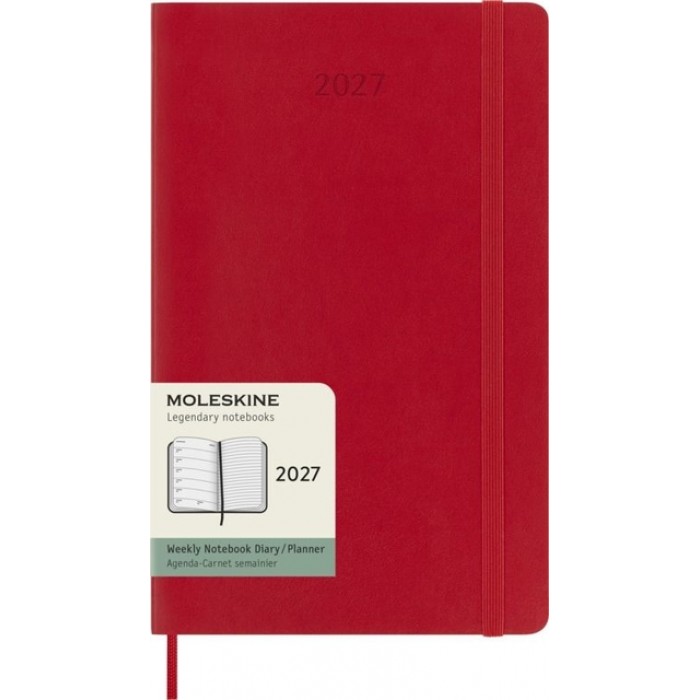 Agenda 2027 Moleskine 12M Planner Weekly 7dagen/1pagina large sc scarlet red
