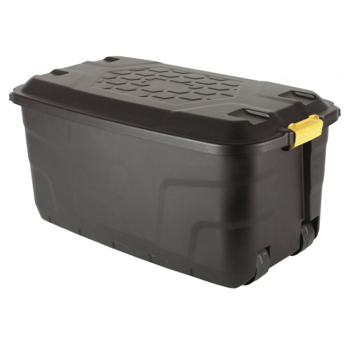 Opbergbox Bankers Box 110L met wielen robuust zwart