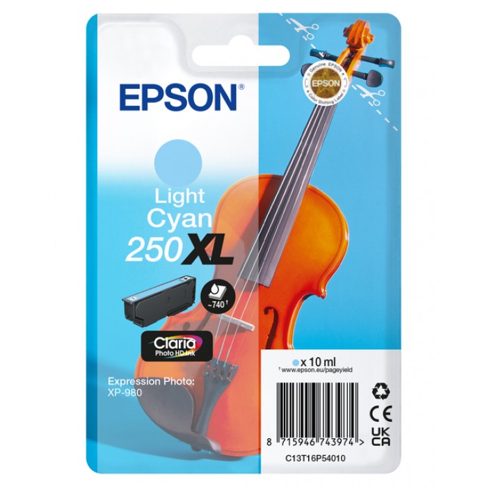Inktcartridge Epson 250XL T16P54 licht blauw