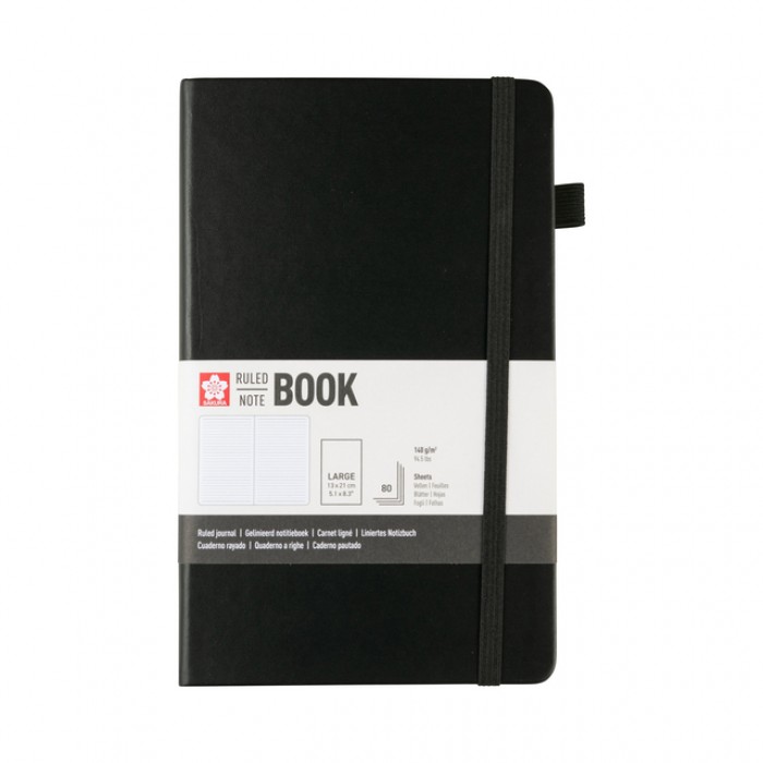 Notitieboek Sakura large 130x210mm lijn hard cover zwart