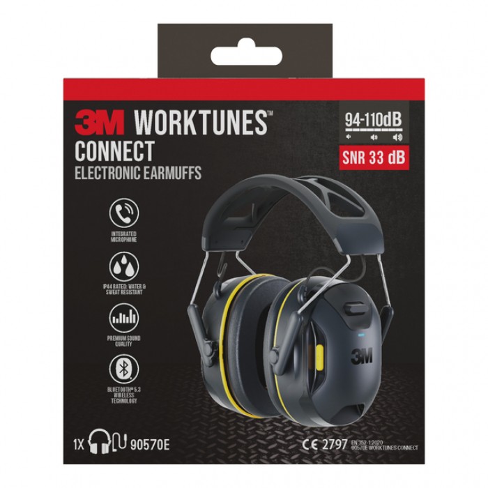 Oorkap 3M WorkTunes Connect Bluetooth 94-110 dB zwart