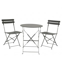 Bistroset staal 3-delig antraciet