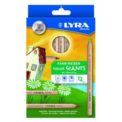 Kleurpotlood LYRA Color Giants Nature set &agrave; 12 kleuren