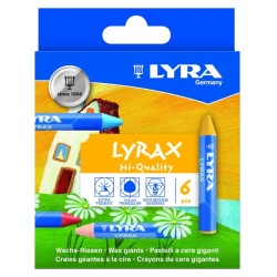 Waskrijt LYRA Lyrax Wax Giants set &agrave; 6 kleuren