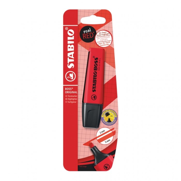 Markeerstift STABILO Boss 70/48 echt rood blister &agrave; 1 stuk