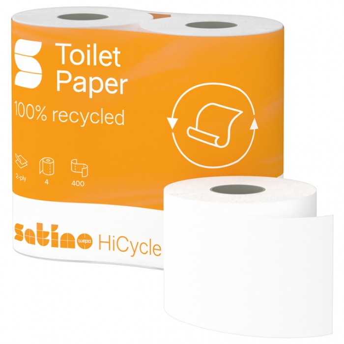 Toiletpapier Satino MT1 HiCycle 2-laags 4x400 vel wit 067900