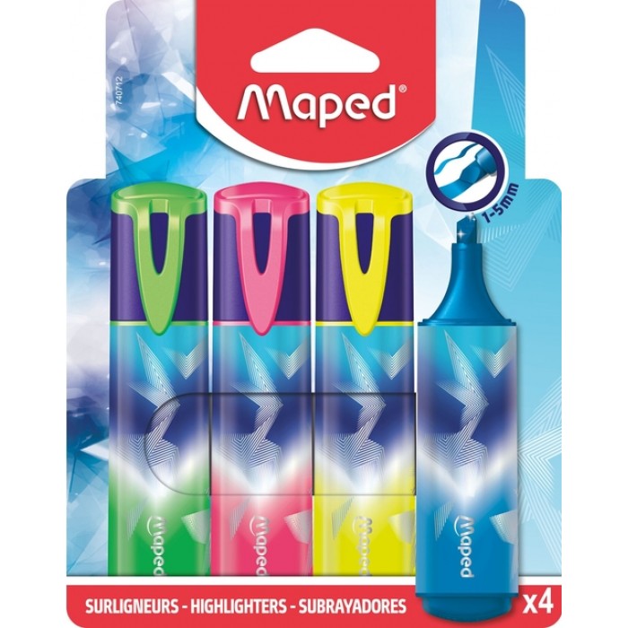 Markeerstift Maped Arctic Vibes set &agrave; 4 kleuren