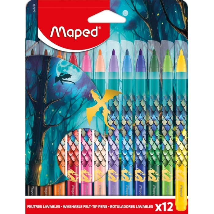 Viltstift Maped Dragon set &agrave; 12 kleuren