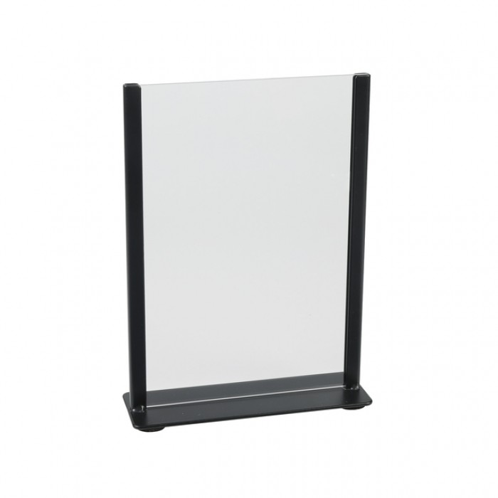 Kaarthouder Europel metaal met acryl bord A5 zwart