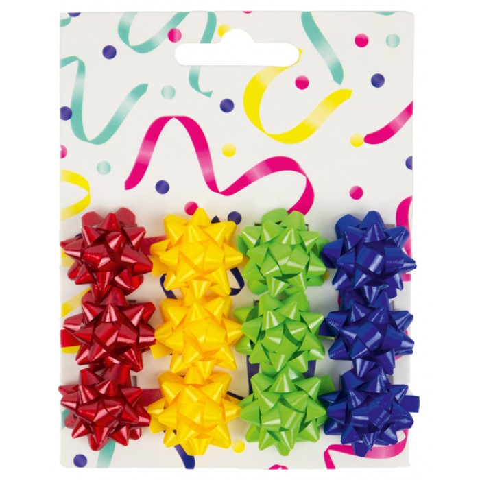 Cadeaustrikken set &agrave; 12 stuks rood, geel, groen en blauw