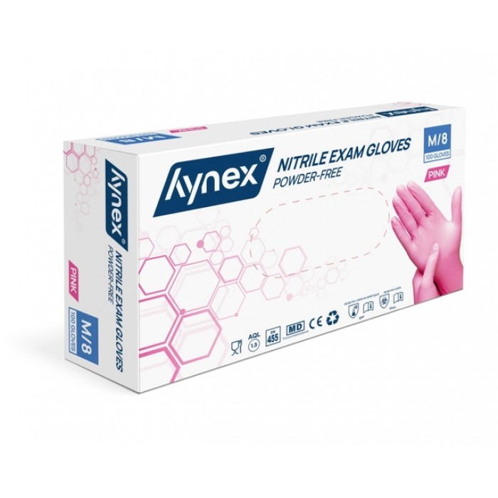 Handschoen Hynex nitril M roze 3.5gr 100 stuks