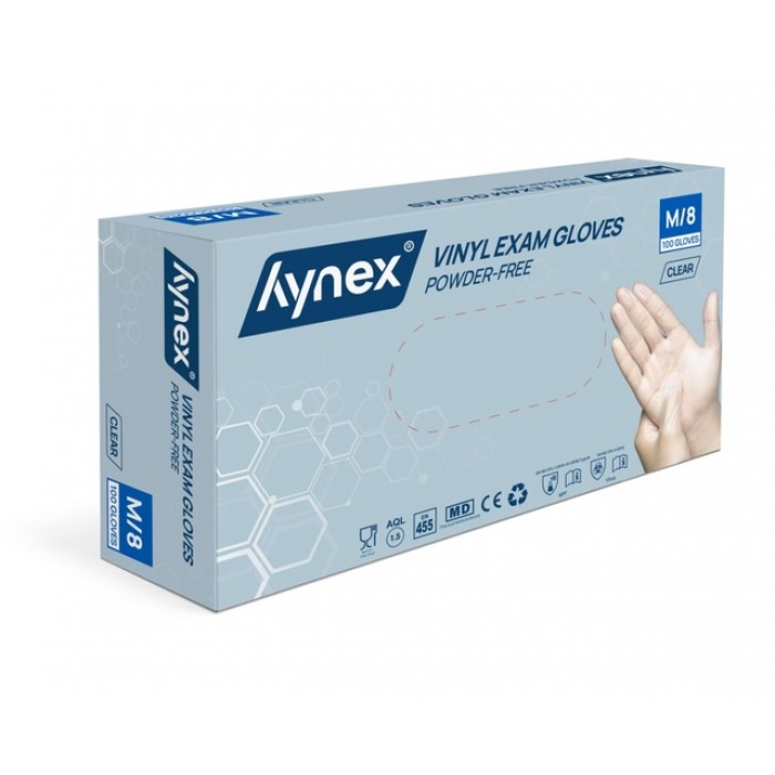 Handschoen Hynex vinyl M transparant 4.5gr 100 stuks