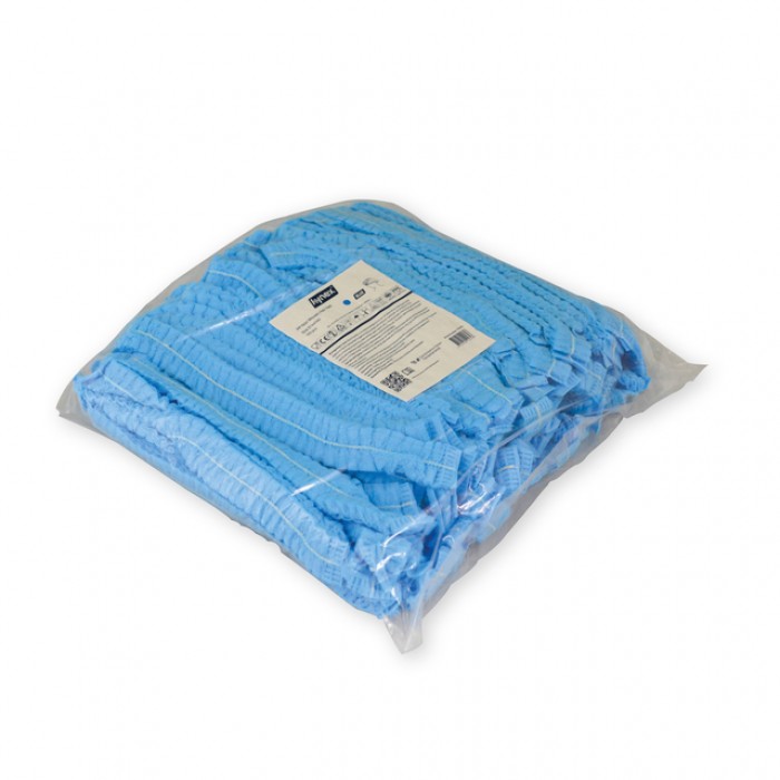 Haarnet Hynex clip non-woven blauw pp 100 stuks