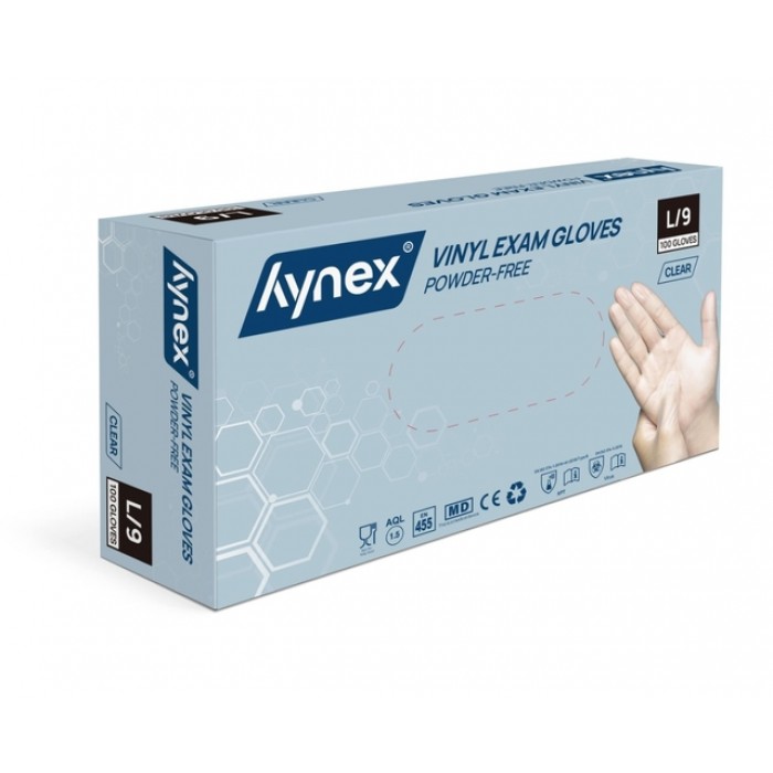 Handschoen Hynex vinyl L transparant 4.5gr 100 stuks