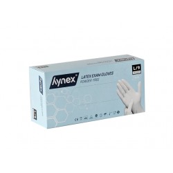 Handschoen Hynex latex L wit 5g 100 stuks