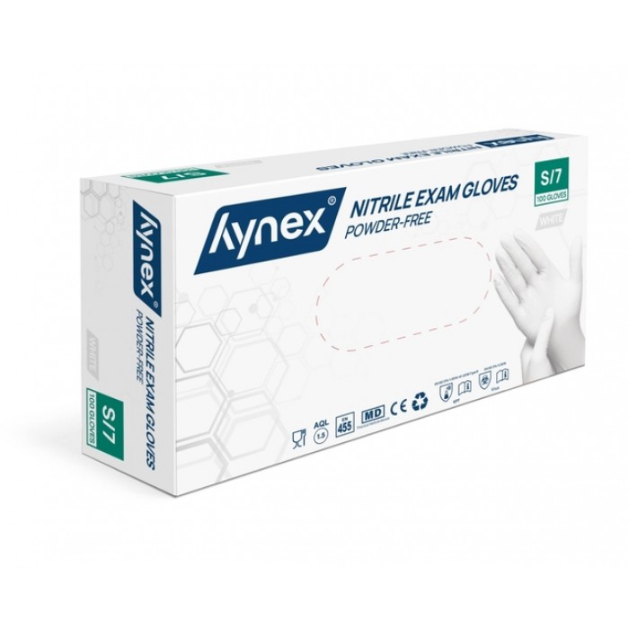 Handschoen Hynex nitril S wit 3.5gr 100 stuks