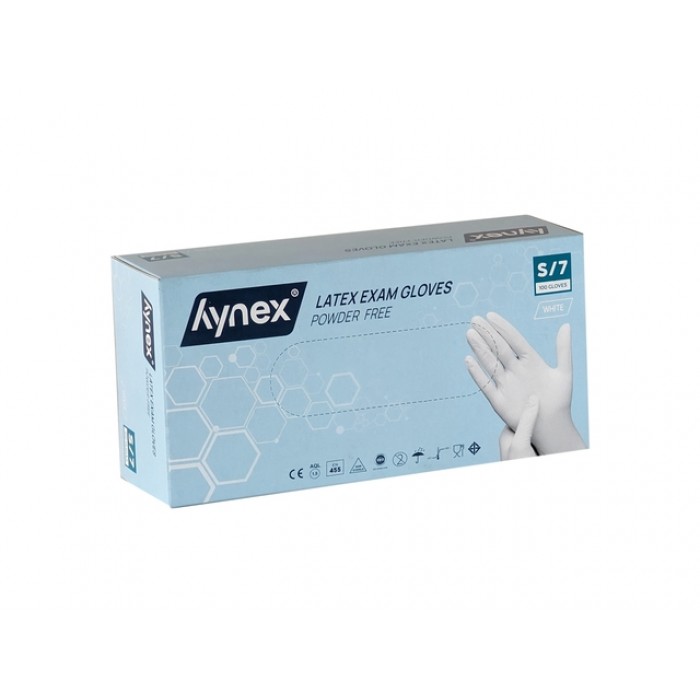 Handschoen Hynex latex S wit 5gr 100 stuks