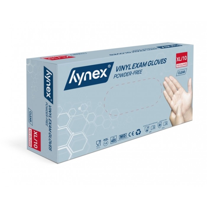 Handschoen Hynex vinyl XL transparant 4.5gr 100 stuks