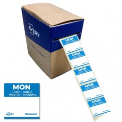 Etiket Avery HACCP maandag-blauw 25x25mm 1000st