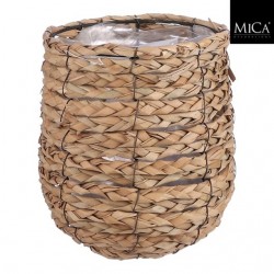 Plantenmand Mica Avalon zeegras rond 21x18cm lichtbruin