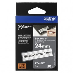 Labeltape Brother P-touch TZe-SE5 veiligheidstape 24mm zwart op wit
