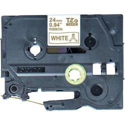 Labeltape Brother P-touch TZe-R254 24mm goud op wit