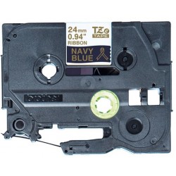 Labeltape Brother P-touch TZe-RN54 24mm goud op marineblauw