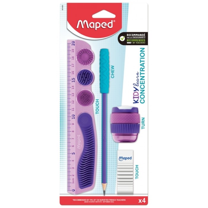 Tekenset Maped Kidy Learn Concentration set &agrave; 5 delen paars