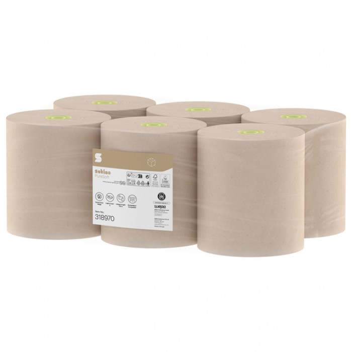 Handdoekrol Satino SYS1 PureSoft 2-laags 6x175m naturel 318970