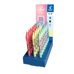 Gelschrijver PILOT G-2-07 Flow medium assorti display &agrave; 24 stuks