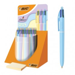 4-Kleuren balpen Bic pastel assorti display &agrave; 30 stuks