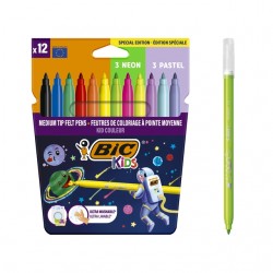 Kleurstift Bickids Cosmo clipstrip &agrave; 12 etuis